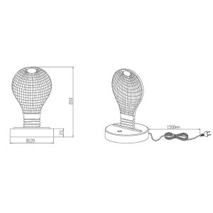 Reality Leuchten Bulb LED Table Lamp Chrome - 3.2W RGB LED - Image 6