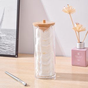 Cotton Swab Dispenser with Bamboo Lid - Image 3
