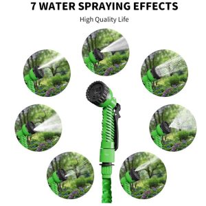 Expandable Rubbery Durable Hose With 7 Functions Spray Gun & Conversion Connector - Image 7