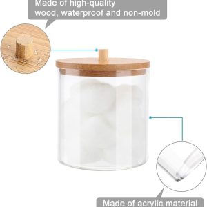 Cotton Buds Holder with Bamboo Lid - Image 3