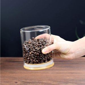 Glass Jar Containers with Bamboo Lids + Spoon ( Base 6.50 cm ) - Image 4