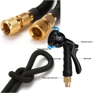 TOP QUALITY Expandable Rubbery Durable Hose With 10 Functions Spray Gun & Conversion Connector - Image 8