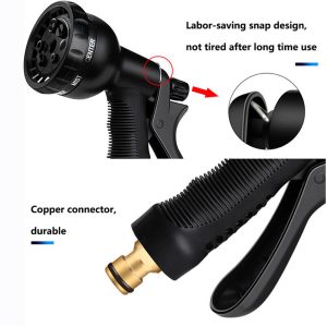 TOP QUALITY Expandable Rubbery Durable Hose With 10 Functions Spray Gun & Conversion Connector - Image 9