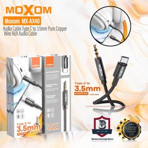 Moxom AX40, AUX Audio Connector (1 meter) Type-C to 3.5mm - Image 4