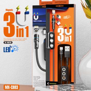 Moxom MX-CB83, 3 in1 3A Fast Magnetic Charging Cable - Image 3