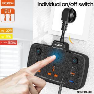 Moxom MX-ST10,  Extension Lead with USB 6 Ports - Image 3