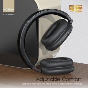 Moxom MX-WL70, Black Samurai Wireless Headphone - Image 4