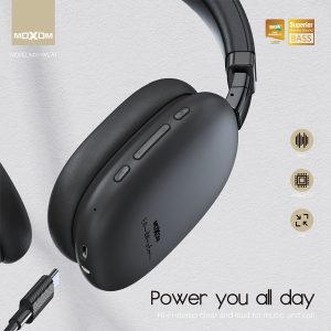 Moxom MX-WL70, Black Samurai Wireless Headphone - Image 6