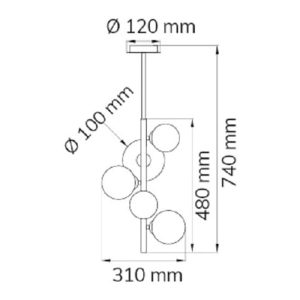Wofi Villa 014 Deckenleuchte Chrom Ceiling Light - Image 5