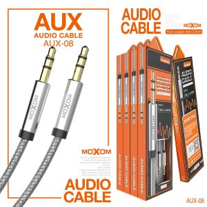 Moxom AUX-08, Pure Copper Wire 3.5mm Aux Audio 1m Cable - Image 3