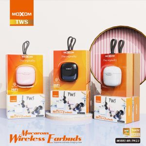 Moxom MX-TW23 Wireless Earbuds Mini Size Subwoofer - White - Image 3