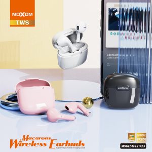 Moxom MX-TW23 Wireless Earbuds Mini Size Subwoofer - White - Image 5