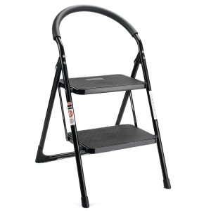 Folding Ladder Handgrip Anti-Slip and Wide Pedal-Black - Image 9