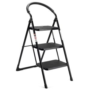 Folding Ladder Handgrip Anti-Slip and Wide Pedal-Black - Image 10