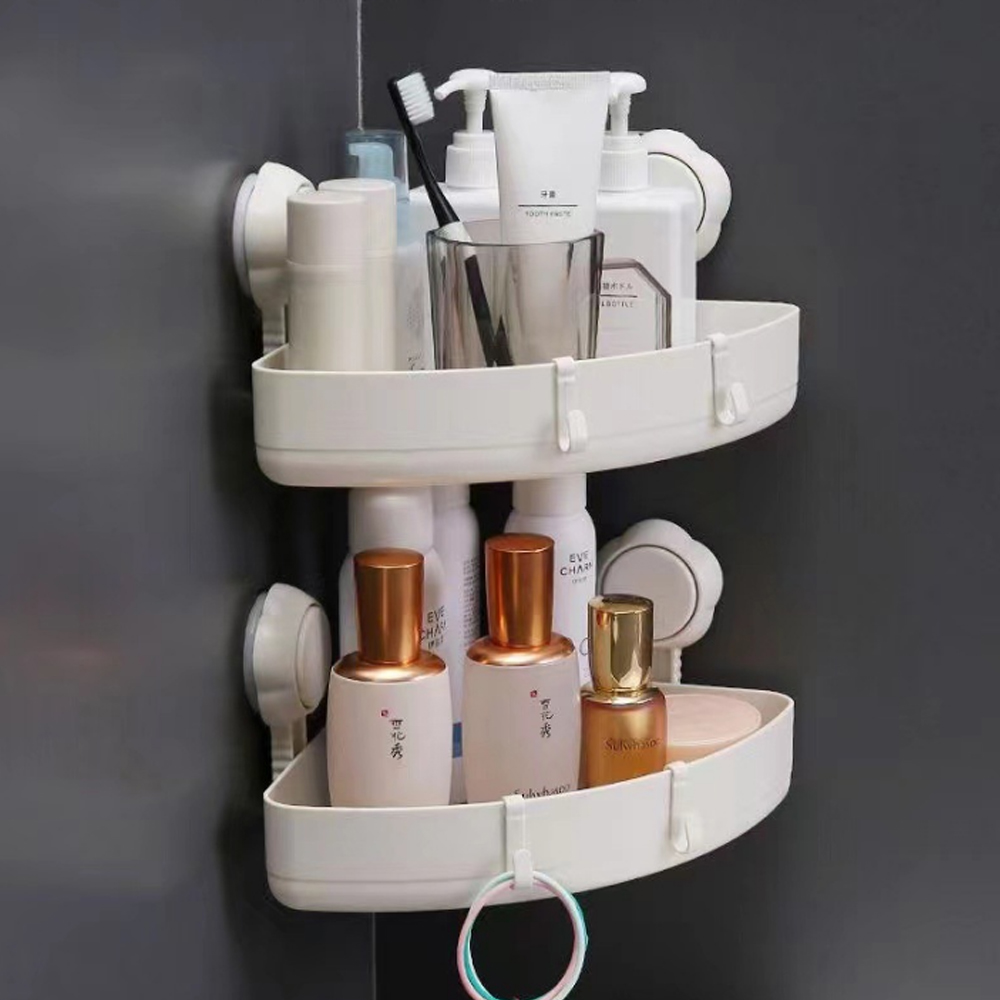 2Piece Set Shower Suction Cup Shelf NoDrilling Official