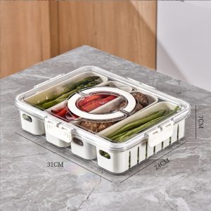 Food Storage Containers Box With Clear Lid and 4 Removable Drain Tray - Image 3