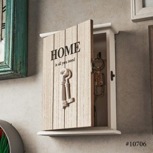 Vintage Home Wooden Wall Hanging Key Box - Image 4