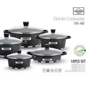 UAKEEN 10 pieces set Granite Non Stick Coating 100% - Image 2
