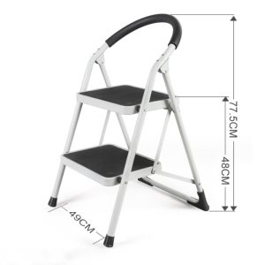 Folding Ladder Handgrip Anti-Slip and Wide Pedal-White - Image 12