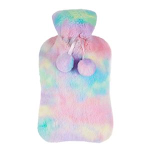 2L Rainbow Patterned Super Soft Fluffy Hot Water Bottle and Cover - Image 5