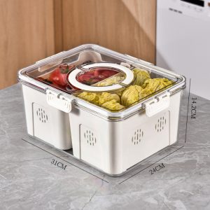 Food Storage Containers Box With Clear Lid and Removable Drain Tray - Image 9