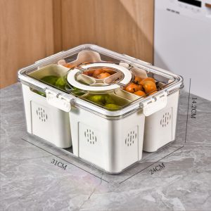 Food Storage Containers Box With Clear Lid and Removable Drain Tray - Image 8