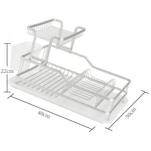 Aluminium 2-Layer Dish Rack 40x30x22 cm - Image 4