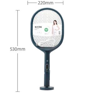 DP 2 in 1 USB Rechargeable Fly Mosquito Swatter Racket 811X - Black - Image 4
