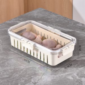 Food Storage Containers Box With Clear Lid and Removable Drain Tray - Image 3