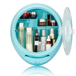 Oval Hanging Beauty Cosmetic Organizer - White - Image 1