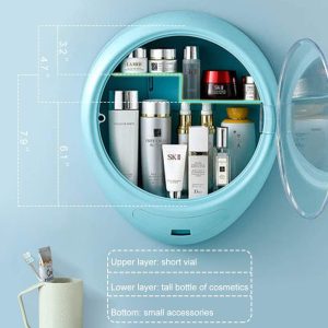 Oval Hanging Beauty Cosmetic Organizer - White - Image 4