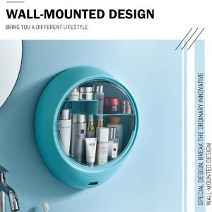 Oval Hanging Beauty Cosmetic Organizer - White - Image 5