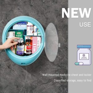 Oval Hanging Beauty Cosmetic Organizer - White - Image 7