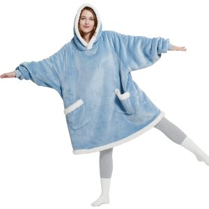Wearable Blanket Hoodie - Soft Plush Textile Hooded Blanket - Image 4
