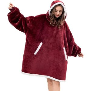 Wearable Blanket Hoodie - Soft Plush Textile Hooded Blanket - Image 9