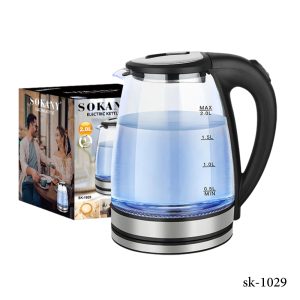Sokany sk-1029, Glass Kettle 1500w, 2 Ltr - Image 1