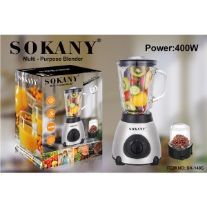 Sokany SK-148S, Stainless Steel Blender, 400w - Image 3