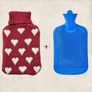 2L PVC Hot Water Bottle With Heart Fluffy Cover (L32 x W20)cm - Image 2