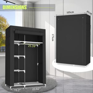 6-Shelves fabric Storage wardrobe organizer (L45 х W105 х H175)cm #88105 - Image 4