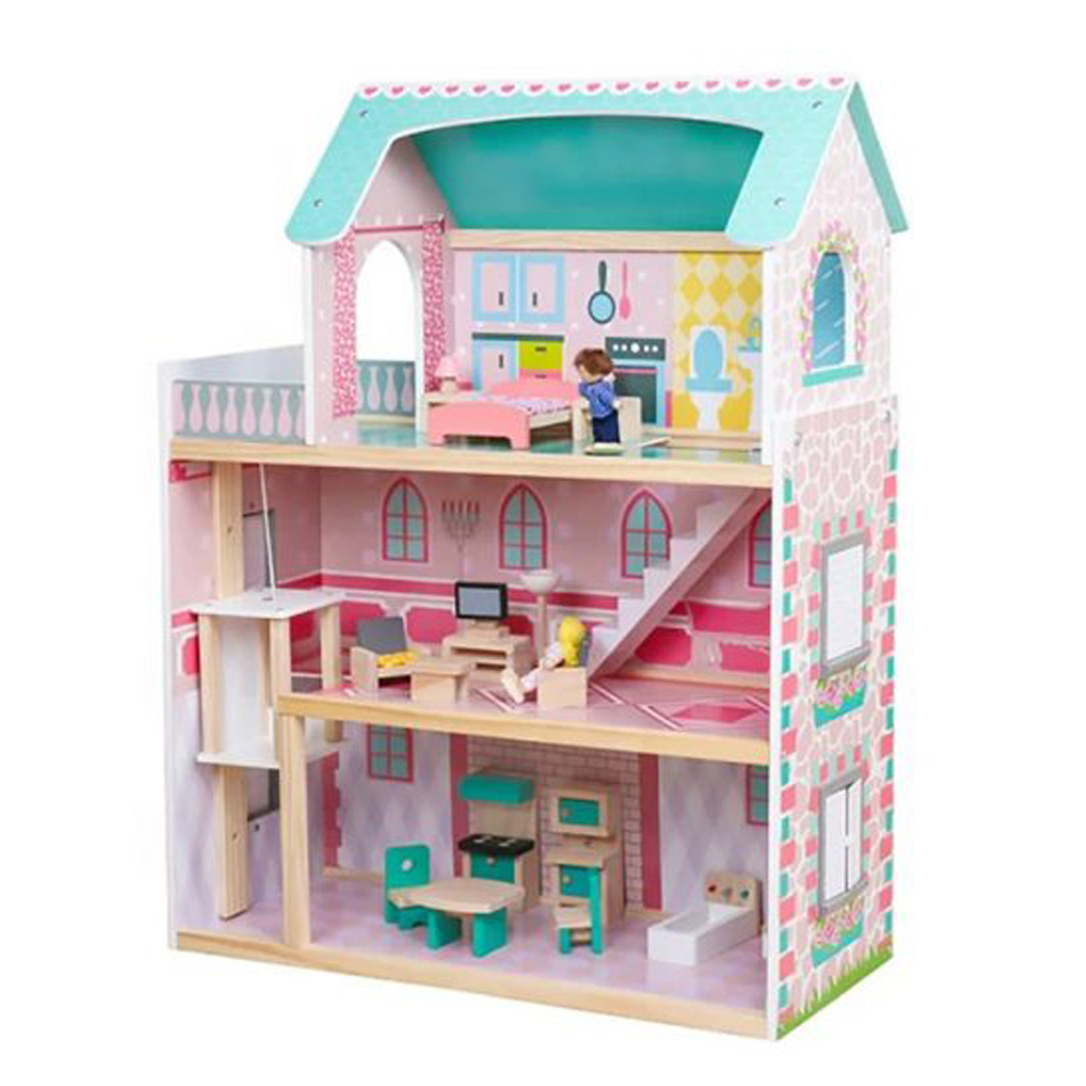 Wooden Dollhouse for Kids, Pretend Play Dream House Toy #MTR-1713 ...