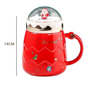 Creative Christmas Ceramic Mug - Red - Image 3