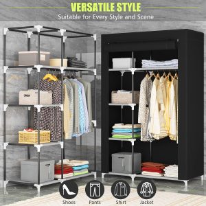 6-Shelves fabric Storage wardrobe organizer (L45 х W105 х H175)cm #88105 - Image 3