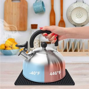Silicone Coaster Kitchen Resistant Pots Heat-Grey-14cm - Image 6
