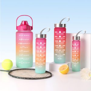 Pack of 4 Drinking Bottles, 2 L, 700 ml, 500ml, 300 ml ( Random Color ) - Image 2