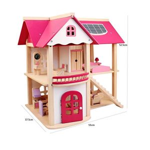 Wooden Dollhouse for Kids, Pretend Play Dream House Toy #ZXW-2450 - Image 4