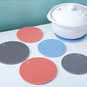 Silicone Coaster Kitchen Resistant Pots Heat-Grey-14cm - Image 3