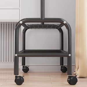 Single Pole Metal Clothes Rack With Double Lower Shelf Organization (W120 x D40 x H173)cm - Image 2