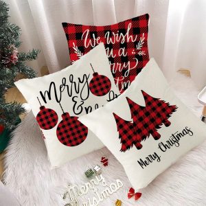 4-Pieces Set Christmas Cushion 45x45 cm + ( 4 x Refill Pillow 450G ) - Image 2