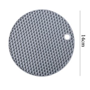 Silicone Coaster Kitchen Resistant Pots Heat-Grey-14cm - Image 4