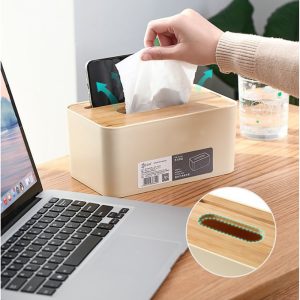 Tissue Box With Mobile Holder Bamboo Lid - Image 4